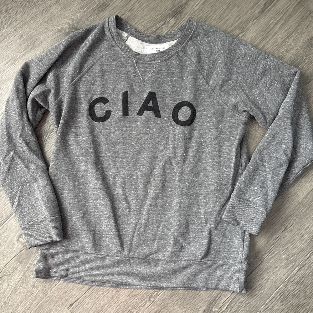 Anthropologie Gray 'CIAO' Sweatshirt